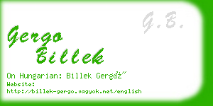 gergo billek business card